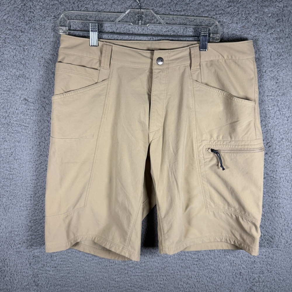 The North Face Paramount Active Shorts Mens‎ 33 Khaki Tan Hiking Stretch Cargo